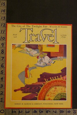 1926 SHANGHAI CHINA FABRIC MARKETPLACE VENDOR TRAVEL MAG ORIGINAL COVER ART VY81