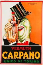 Achille Luciano Mauzan, 1980s - VERMOUTH CARPANO - Advertising vintage poster
