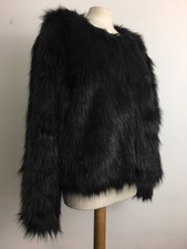 target black faux fur jacket