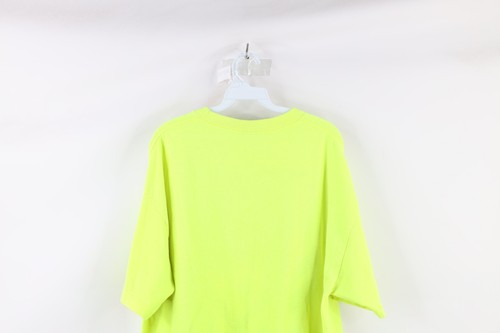 Vtg Metal Mulisha Mens XL Faded Skull Short Sleeve T-Shirt Neon Yellow Cotton - Picture 7 of 8