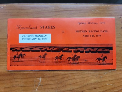 Horse Racing Program Keeneland 1970 Owners entry form book, Kentucky ...