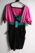 Vintage Monsoon Fusion y2k Dress - Block Colour Multi -Size 10 NEW (H11)