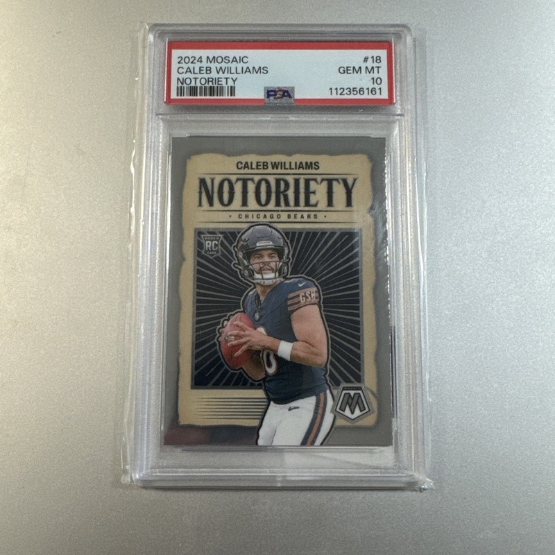 2024 Panini Mosaic Notoriety PSA 10 Caleb Williams (RC) #18 Chicago Bears