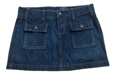 Gap 1969 Denim Mini Skirt Limited Edition Size 12 Dark Wash Button Pockets
