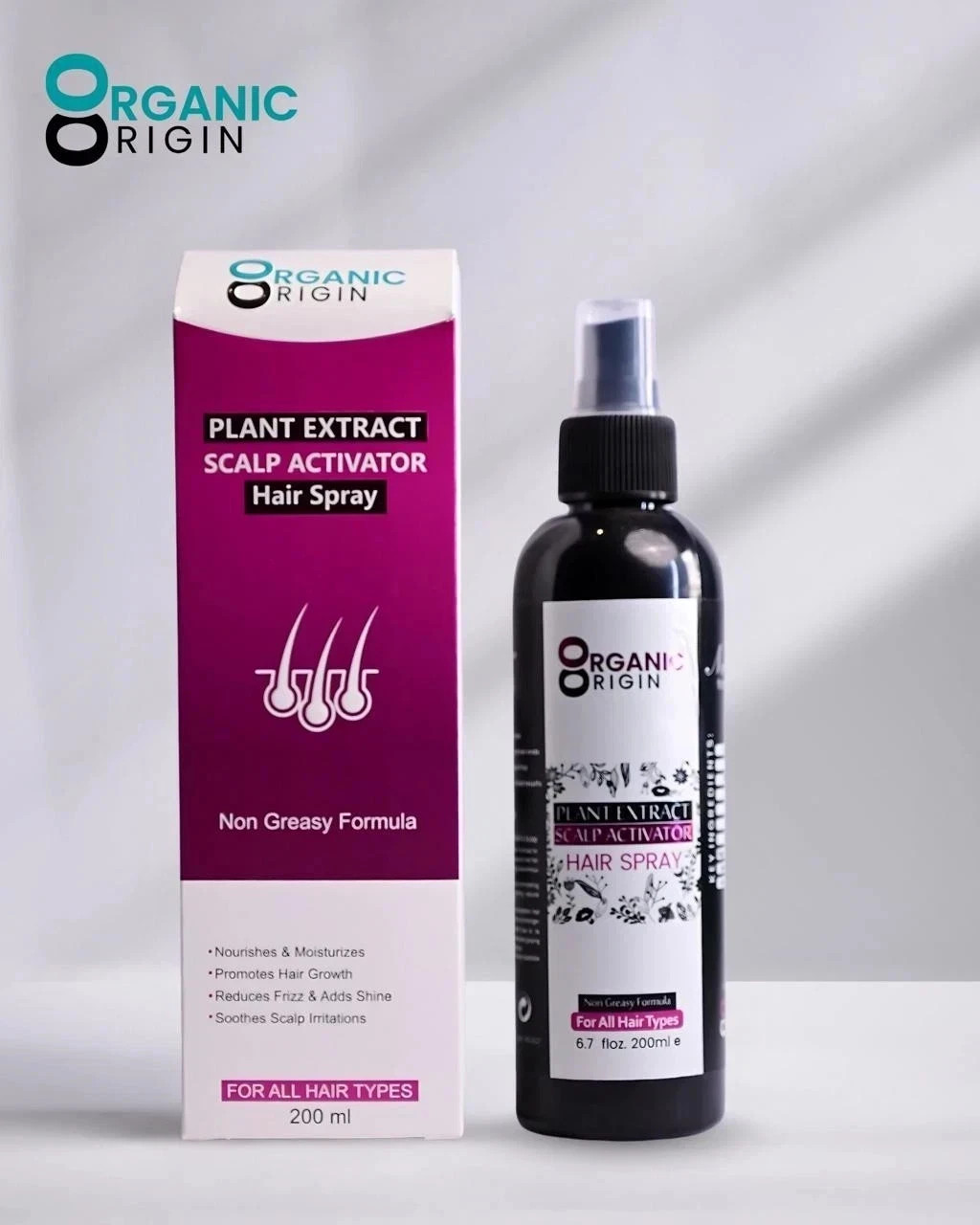 Extracto de plantas activador de cuero cabelludo spray para el cabello fórmula no grasa volumen fuerza 100%