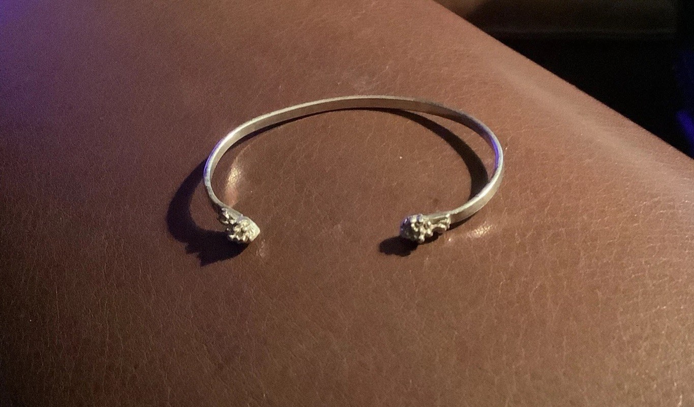 Precious Vintage Sterling Silver Cuff Child's Bracelet Fine Signed