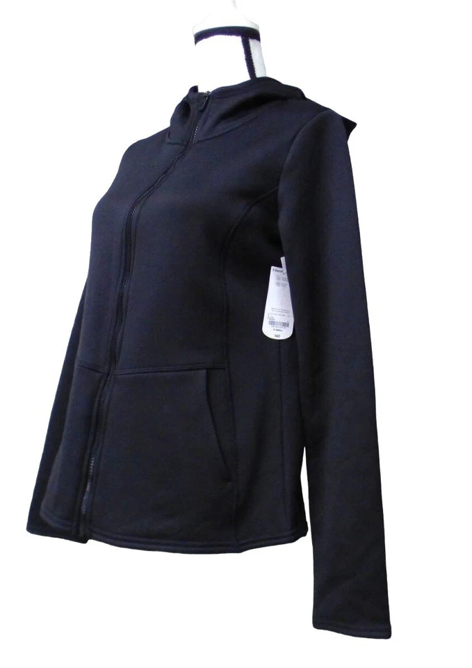 Женская флисовая куртка Xersion Warmth средний вес мягкая подкладка, XS, черная - Изображение 2 из 4