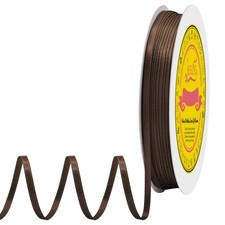 Brown Double Face Satin Thin Ribbon 1/8 Inch x 100 Yards Polyester Gift Wrap
