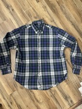 Mens Ralph Lauren Shirt Size XL Bl/Red Plaid Classic Fit Long Sleeve Button Up