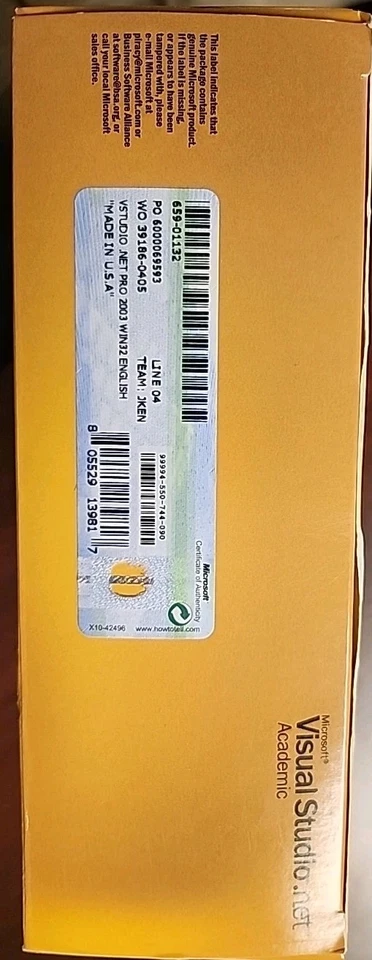 Microsoft Visual Studio Net Academic Version 2003 Brand New in Factory Retail Bx - Image 4 of 4