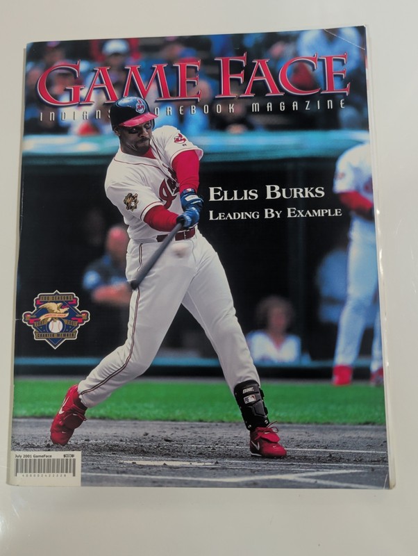 GAME FACE INDIANS SCOREBOOK MAGAZINE July 2001 Ellis Burks vs Boston Red Sox