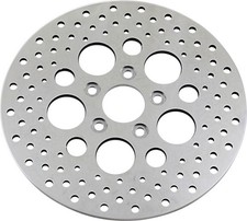 DS Polished Stainless Drilled Brake Rotor Rear Harley Davidson 139486