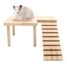 DVHEY Hamster Wooden Platform with Legs, Small