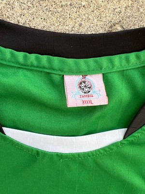 Vintage Zambia National Football Team Soccer Green Jersey XXXL R3