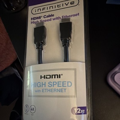 Infinitive HDMI Cable High Speed With Ethernet 4K Support 12 ft