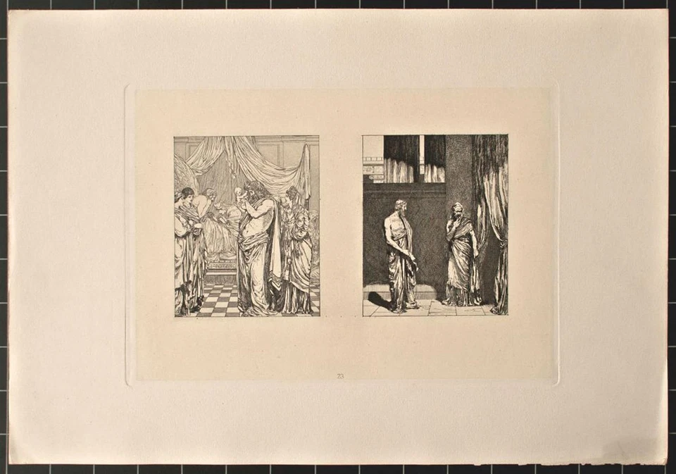 Max Klinger Amor und Psyche Opus 5 Jugendstil Symbolismus Leipzig Radierung 1880 - Bild 2 von 3