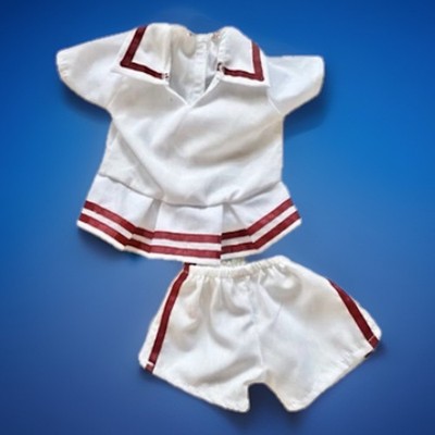 18  Doll Clothes White & Red Top With Shorts Handmade?