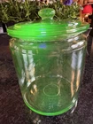 Uranium Glass Green Depression 5.5” Canister