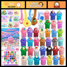 35 Pack Butter Slime Kit - Non-Sticky Stretchy Slime, Party Favors, Stress Relie