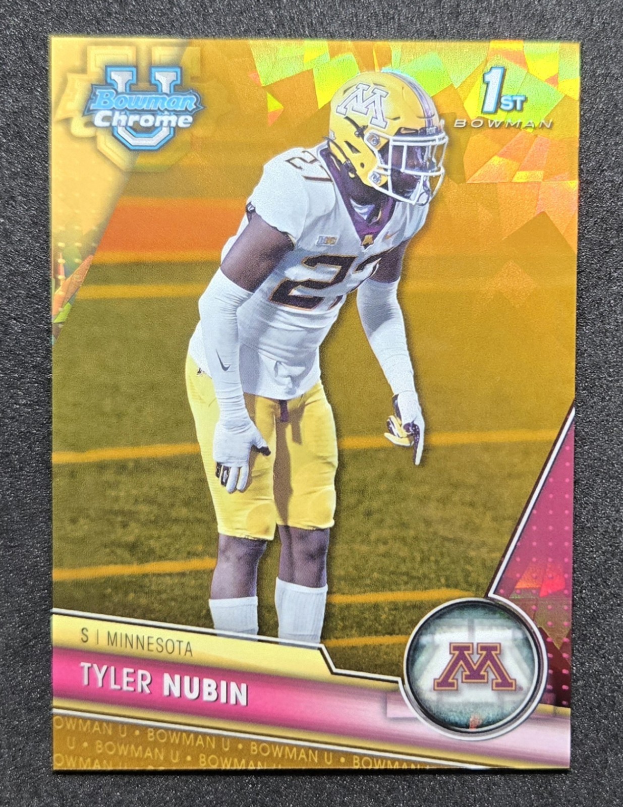 2023 Bowman Chrome University Sapphire Tyler Nubin Gold Refractor /50 Rookie 123