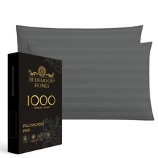 100 Cotton Striped Pillowcases King Size Set of 2 Luxurious Hotel Style 100 ...