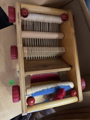 Bon Hop Tabletop Wooden Hand Loom Weaving Loom Box Included for Fabric Tapestry