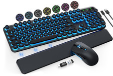 Wireless Keyboard and Mouse Backlit - Typewriter Keyboard with Detachable Wri...