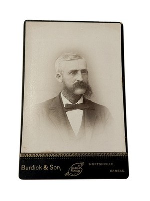 Victorian Era Cabinet Card Gentleman Full Chin Curtain Beard Handlebar Mustache