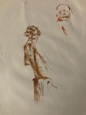 Sehr Schön Zeichnung Tinte Art Nackte Frau Akt Erotik 1980 Zum Identifizieren