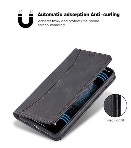 ECHT LEDER HANDYHÜLLE MAGNET ETUI CASE SCHUTZ HÜLLE WALLET BOOK FLIP HANDYTASCHE - Bild 3 von 13