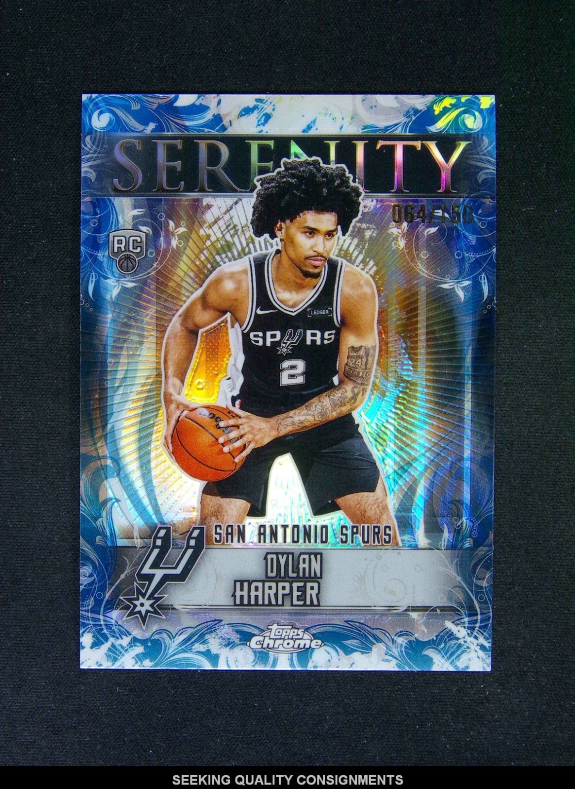 2025-26 Topps Chrome Dylan Harper RC Serenity Blue Refractor /150 #Q