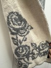 Zara Floral Knit Scarf in Gray & White Two Tone — photo 4