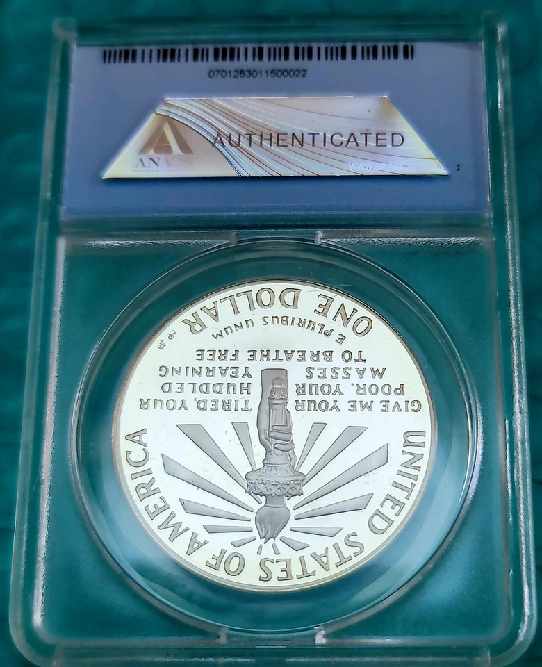 1986-S $1 STATUE OF LIBERTY PROOF SILVER DOLLAR COMMEM ANACS DCAM  - Image 4 of 4