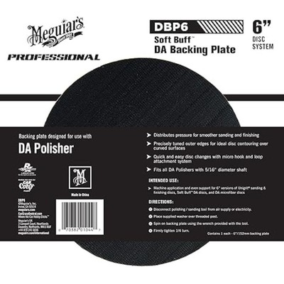 6'' Soft Buff DA Backing Plate, 6 Inch Backing Plate, Size: 6''
