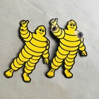 Michelin Bibendum Duo Mascot 2 Signs Porcelain Enamel  Vintage 5 1/2" x 8" — photo 1