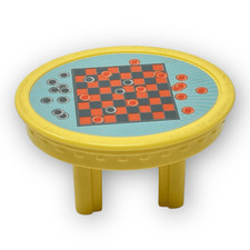 Fisher Price Loving Family Checkers Table Yellow Dollhouse Accessory 1999