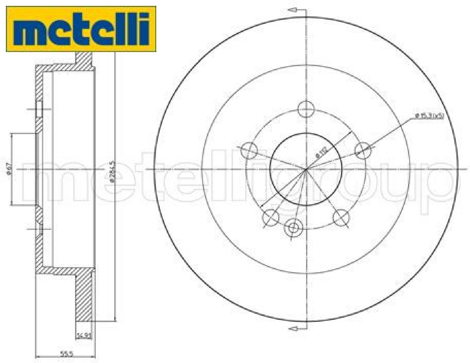 2x Bremsscheibe metelli 23-0769C 2 Bremsscheiben Hinterachse Hinten
