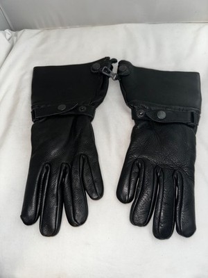 leather Lined gauntlet motorcycle gloves Size Small Thinsulate