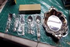 Vintage International Silver Company Lot 6 Pieces Tray & Utensils Silver Plate