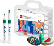 12x Colors Paint Markers Quick Drying Acrylic Marker Pens for Kids Paint Pens