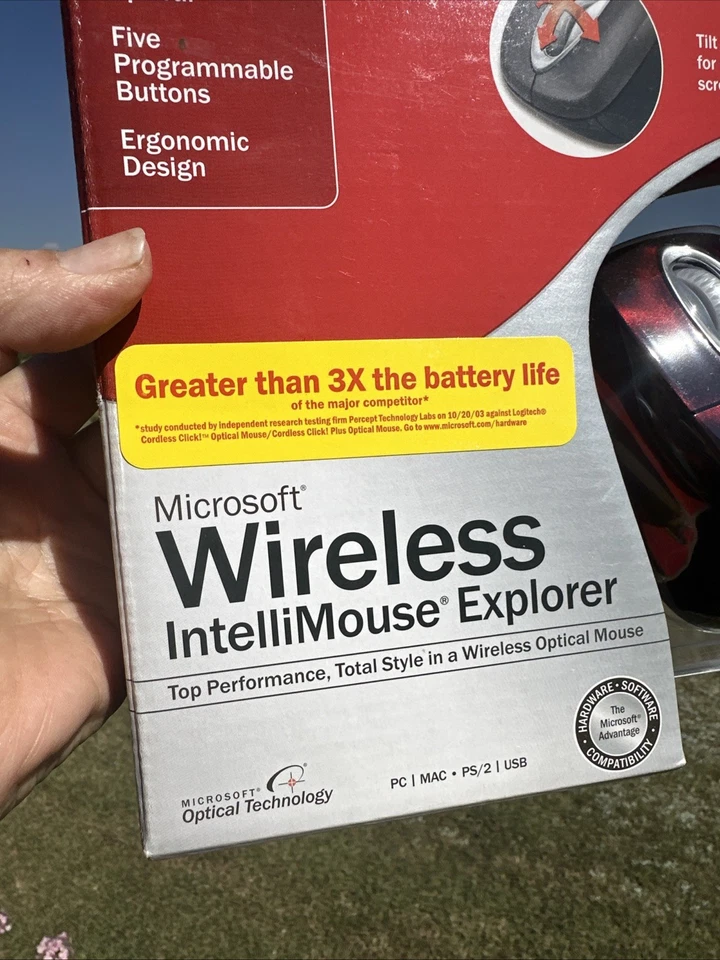 NIB Microsoft Wireless IntelliMouse Explorer M03-00069 Mouse Crimson Fire Sealed - Image 4 of 4