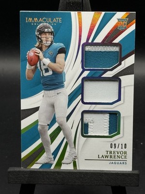 Trevor Lawrence 2021 Immaculate Collection Rookie Triple Patch 9/10 #ITJ-TL RC