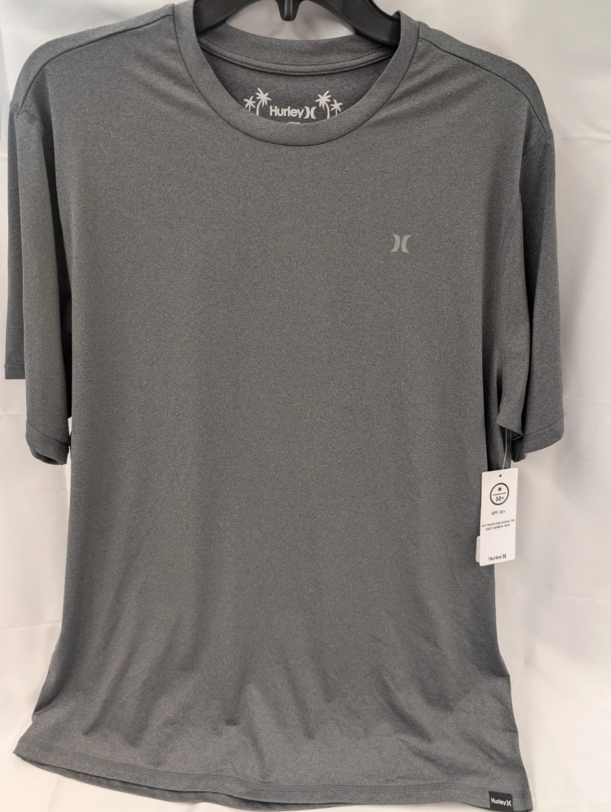 Men's Hurley Icon Hybrid UPF 50+ Swim Surf Sun Shirt Gray Size Large - NWT