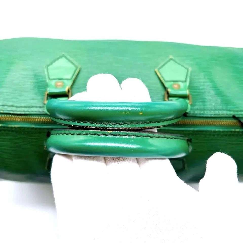 Louis Vuitton Speedy 35 Epi Borneo Green Handbag Top Handle Boston Bag Auth Used - Image 3 of 4