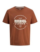 Herren T-Shirt Jj Rebel Jrebgray Crew Neck Bombay Brown Xs Baumwolle