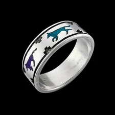 Wolf Pack Ring • Navajo Handcrafted • 925 Sterling Silver • Native American...
