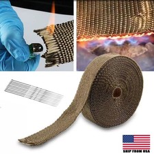 Titanium Wrap 2 Inch X 50 Feet Exhaust Header Heat Wrap Kit With 11.8 Inch Ties