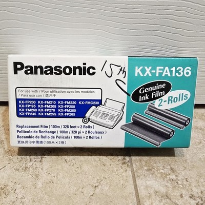 Panasonic KX-FA136 Original Ink Film Replacement Fax Toner 2 Rolls - NEW SEALED