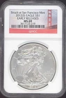 2012-S American Silver Eagle Early Releases NGC MS69