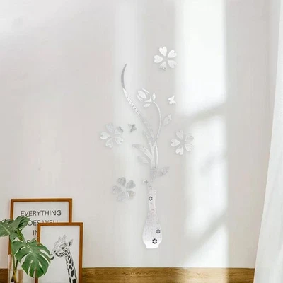 3d fleur miroir mural sticker muraux minimalistes artisanat d'anniversaire - Photo 1/4